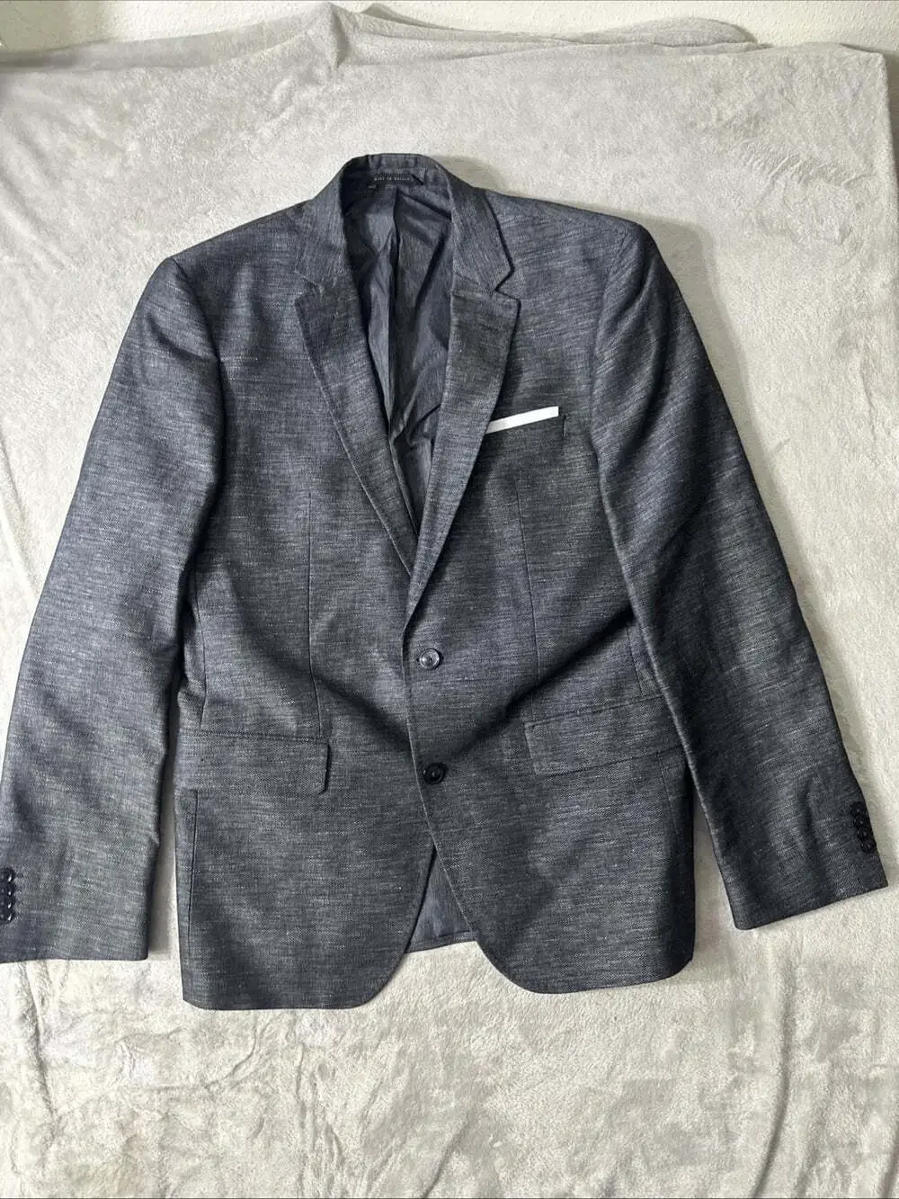 Hugo Boss Men’s Blazer 40R Black Cotton Linen Sport Coat Two Button